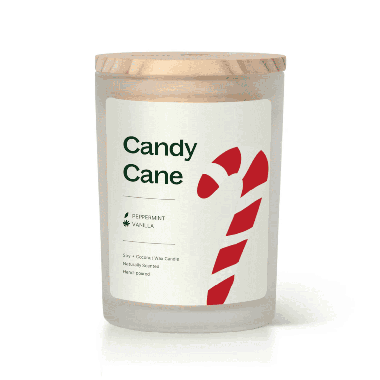 Candy Cane Candle Front